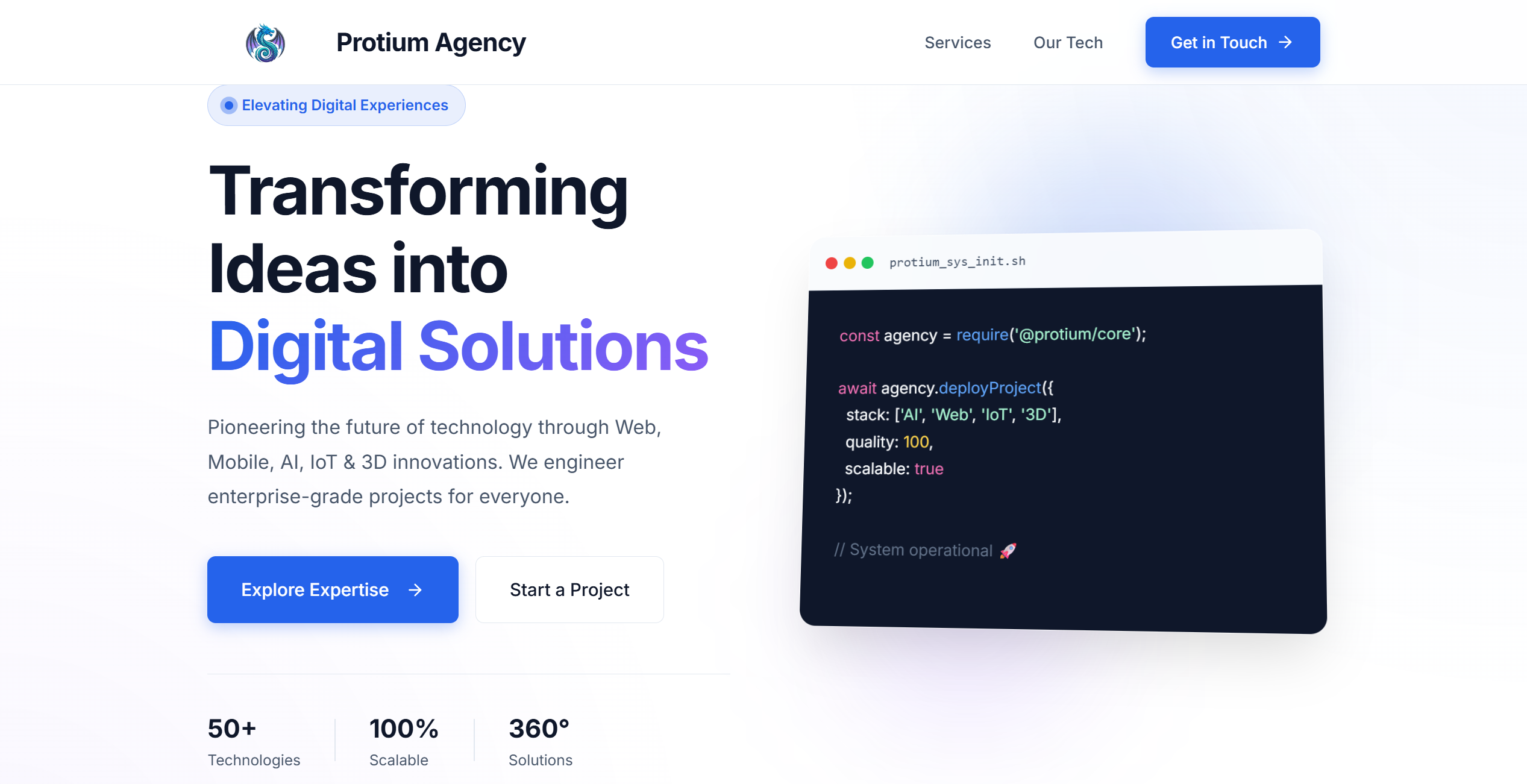 Protium Agency Website